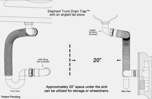 Elephant trunk drain trap  p-trap plumbing supply no tools needed 5 min install for sale