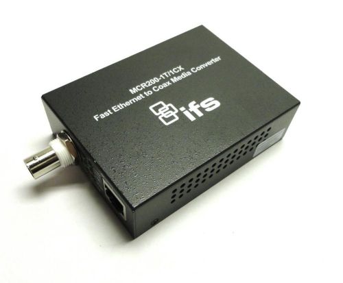 NEW IFS MCR200-1T/1CX Ethernet To Coax Media Converter |10/100 | 5VDC