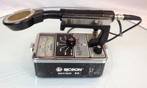 BICRON SURVEYOR 50 GEIGER COUNTER WITH PANCAKE PROBE Radiation Detector