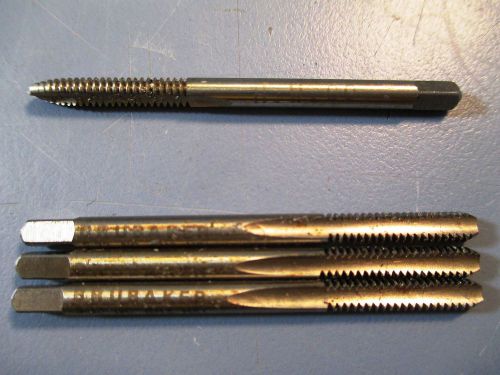 Lot of 4 Hand Taps, 2 flute, 6-32 NC, HS, H-3, GH3, HW Co, Brubaker