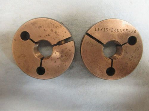 11/16 24 UNEF 2A THREAD RING GAGES .6875 P.D.&#039;S ARE .6592 AND .6552 MACHINE TOOL