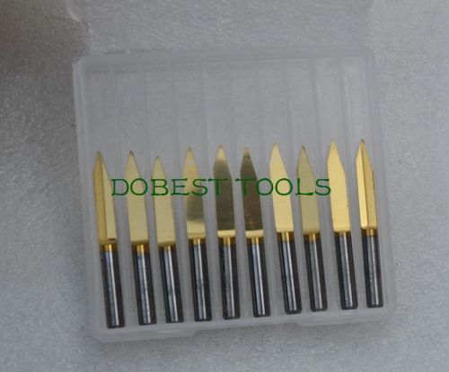 10pcs titanium coated carbide pcb engraving cnc bit router tools 90degree 0.2mm for sale