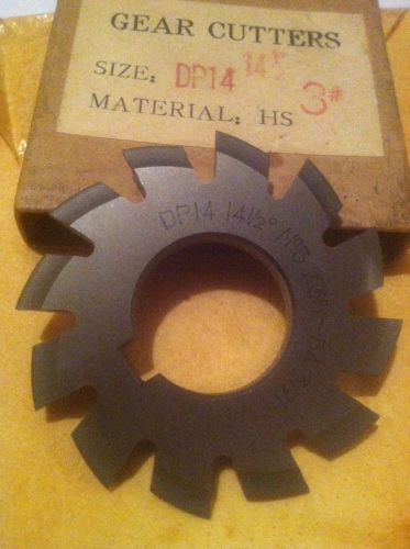 NEW INVOLUTE GEAR CUTTER #3 14P 14.5PA 1&#034;bore CHINA UNUSED OLD STOCK