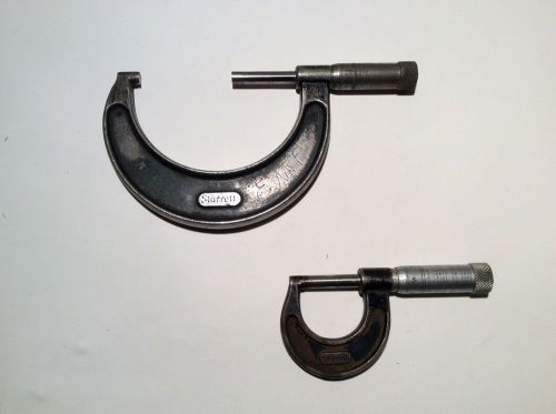 Starrett Micrometers: No. 436 2-3&#034; and 436 1&#034;