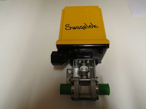 + WHITEY SWAGELOK  MS-142DCE W/BALL VALVE SS-63EVCR8 electric actuator Bin#8