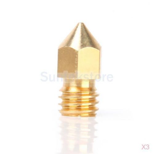 3 x gold 0.3mm m6 reprap 3d printer extruder nozzle for makerbot mk8 print head for sale