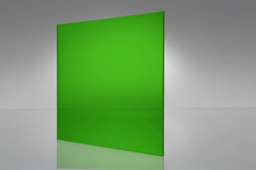 Green transparent acrylic plexiglass sheet 1/8&#034; x 12&#034; x 12&#034; #2092 for sale