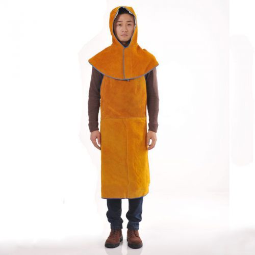 1pc new 24&#034; w x 36&#034; l leather bib welding apron and 1pc hat free shipping for sale