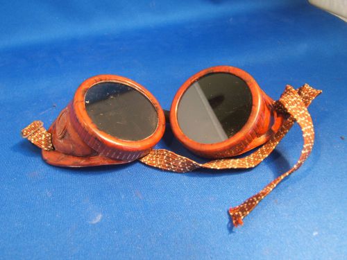 Vintage BAKELITE WELDING GOGGLES  Safety Glasses CLEAR + SMOKE LENS Great Shape