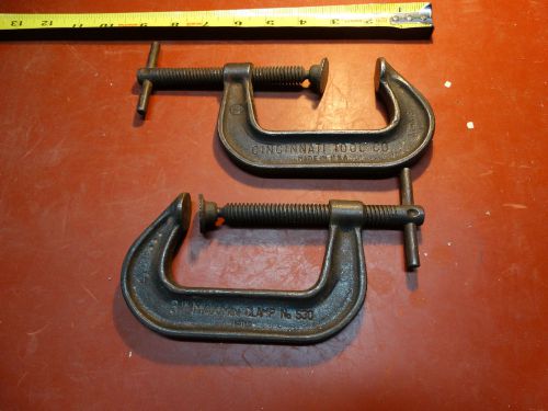 2 Vintage CINCINNATI TOOL CO No 530 -  3&#034;  &#034;C&#034; CLAMPS IN EXCELLENT CONDITION