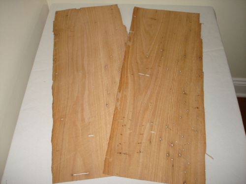 TWO  REAL AMERICAN WORMY CHESTNUT  WOOD  VENEER 11&#039;&#039; X 24&#039;&#039; = 1/28 OR .0357 IN