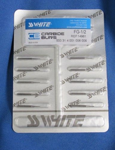 SS White FG-1/2 Burs Set of 10 Round - Genuine USA Made!