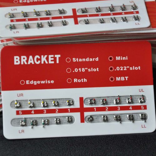 100 Sets Ultrathin Dental Ortho Brackets 20 Pcs/Set Mini MBT 022 3 With Hooks