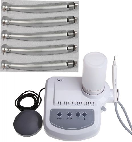 Dental Ultrasonic Scaler EMS Woodpecker with 5 High Speed handpiece E-genrator4H