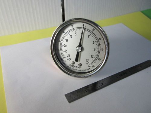 MANOMETER VACUUM + PRESSURE ASHCROFT VERY NICE BIN#E3-02