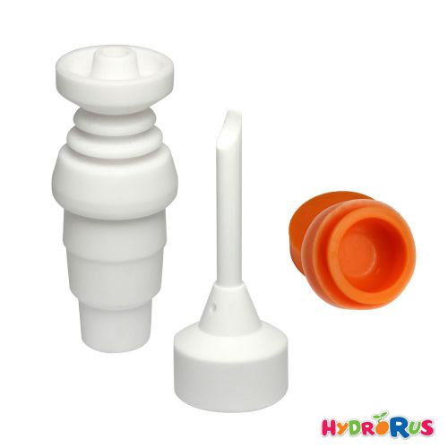 14mm 19mm 4-in-1 Male Female Ceramic Nail + Ceramic Cap w/ 1 Hole + FREE Jar