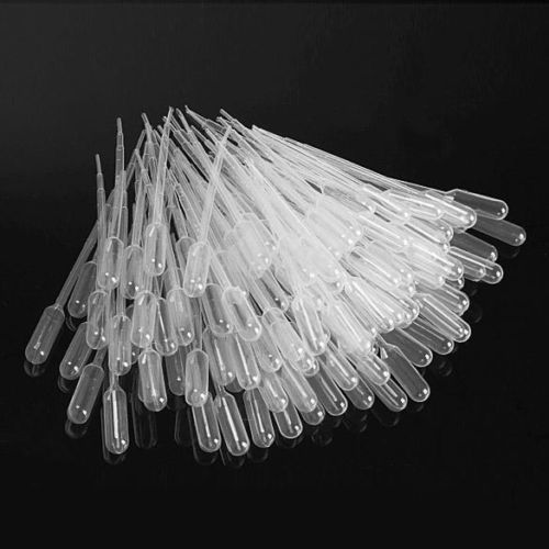 100 non sterile Transparent plastic 1ML Graduated Transfer Pipettes.