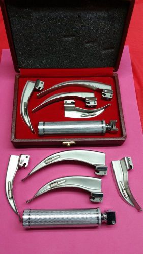 Macintosh Laryngoscope Set of 5  EMT Anesthesia +2  REPLACEMENT BULBS