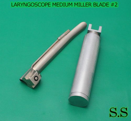 LARYNGOSCOPE MEDIUM+SMALL HANDLE+MILLER BLADE #2 INTUBATION ANESTHESIA SET