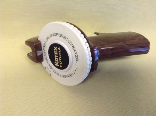 Vintage Rotex Futura Plastic Label Maker Chocolate Carmel Swirl Pattern