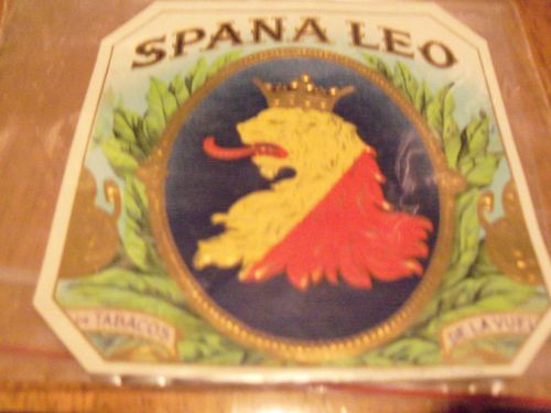 new unused cigar box label- Spanaleo -De Tabacos-DeLaVuel4 3/8 X 4 3/8