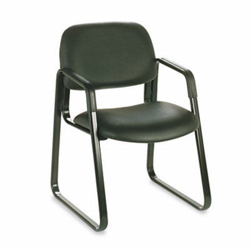 Safco Cava Collection Sled Base Guest Chair, Black Vinyl (SAF7047BV)