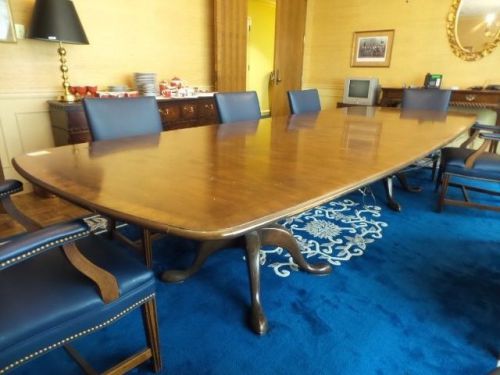 Conference table, queen anne solid cherry wood, custom built, hand crafted for sale