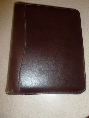 DAY TIMER PLANNER ORGANIZER BINDER 7 Faux Leather 1&#034; Brown