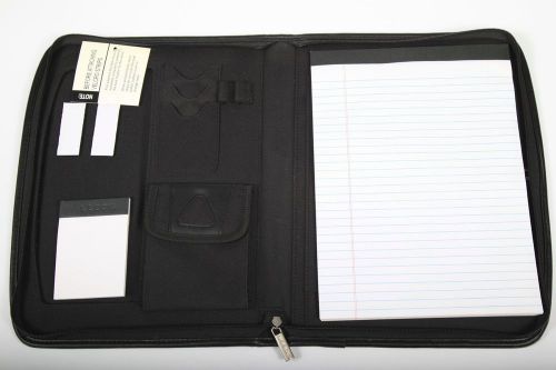 Leeds Milano Padfolio Simulated Leather Zippered Organizer Portfolio Pad Holder