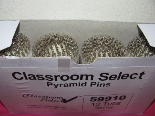 VINTAGE STEEL DESK PINS #17 Charles Leonard Inc 12 Tubs 300 Pins/Tub