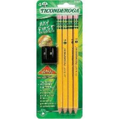 Dixon Ticonderoga My First Ticonderoga 4 Count With Bonus Sharpener