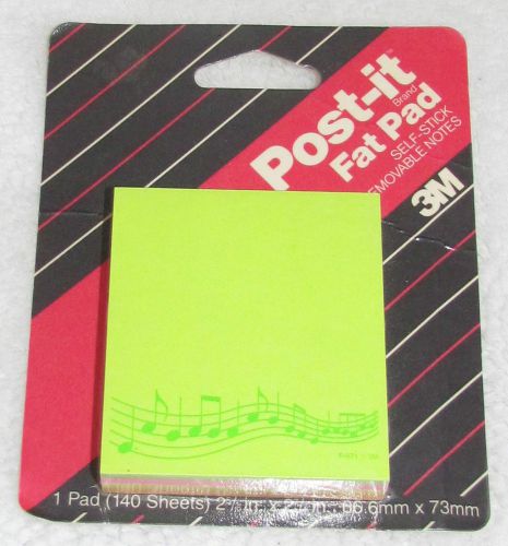 New! vintage 1992 3m post-it notes fat pad musical notes 140 neon color sheets for sale