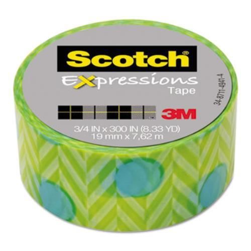 3m C214P7 Expressions Magic Tape, 3/4&#034; X 300&#034;, Blue Green