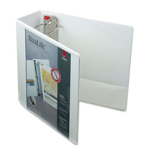 XtraLife ClearVue Non-Stick Locking Slant-D Ring Binder, 4&#034;, White