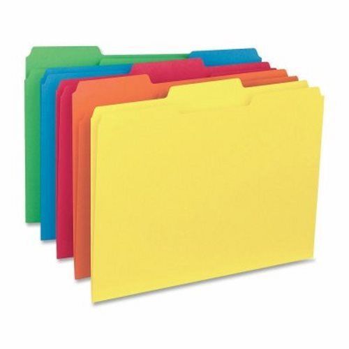 Business Source File Folder, Interior, Ltr, 1/3&#034; Cut, 100/BX, Ast. (BSN43561)