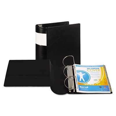 DXL Heavy-Duty Locking D-Ring Binder With Label Holder, 5&#034; Capacity, Black