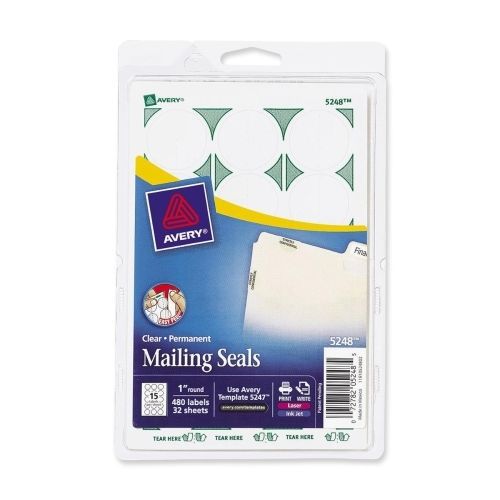 Avery Mailing Seal - 1&#034; - 480 / Pack - Clear