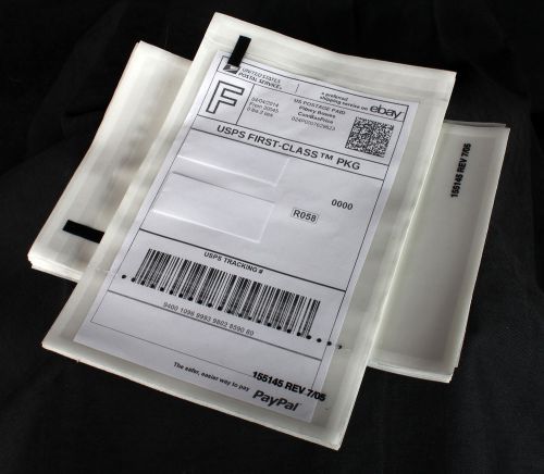 50 self adhesive shipping label pouches, sleeves, envelopes 5.25&#034; x 8&#034; free ship for sale