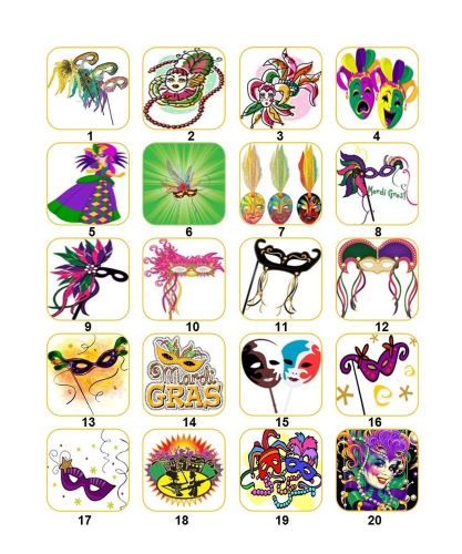 30 Personalized Return Address Mardi Gras Labels Buy 3 get 1 free (mag1)