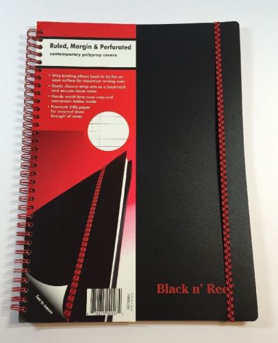 Black n&#039; Red Twin Wirebound Notebook, Poly Cover, 11.75 x 8.25 NEW