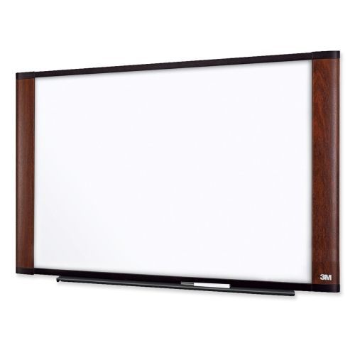 Melamine Dry Erase Board, 72 x 48, Mahogany Frame