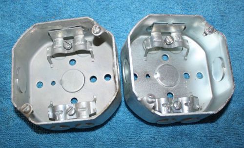 2 EACH  4&#034; Octagon  Metal Electrical Box  1 1/2&#034; DEEP