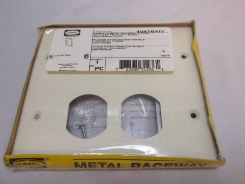 NEW NIB Hubbell Surface Metal Raceway Fitting 2G Plate 1 Duplex 1 Blank - Ivory