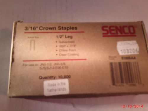 Senco Staples E08BAA 10,000 3/16&#034; crown x 1/2&#034; leg .050&#034; x .019&#034;