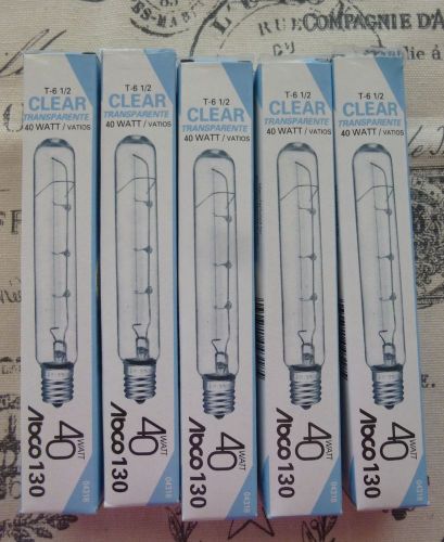 LOT OF 10 ABCO T-6 1/2, 40 WATT, 130 VOLT CLEAR D.C. BAY BASE BULBS  #04317