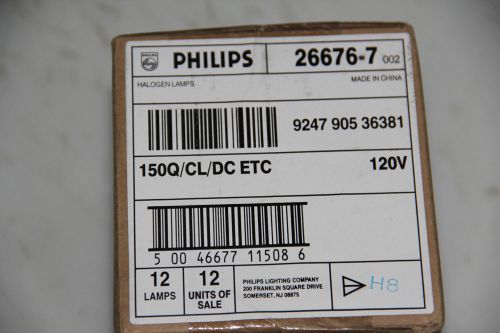 (12) Philips Halogen 150Q/CL/DC 150W 120V Bayonet Base Studio Bulb 26676-7