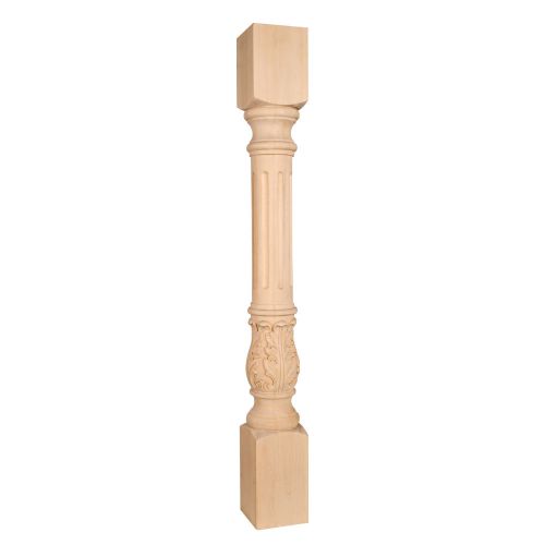 Turned Acanthus Post (Cabinet Island Leg). 4&#034; x 4&#034; x 35-1/2&#034;-  #P23