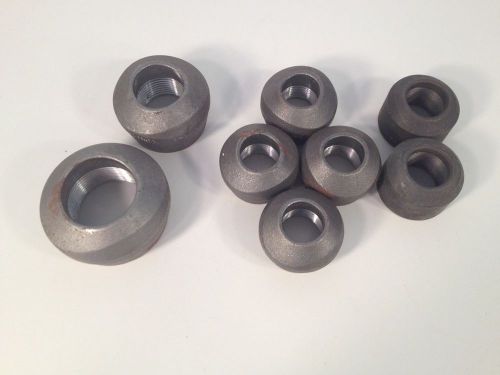 Lot of 8 - steel threadolet pipe fittings roc - sp97 sa105n - 4 detailed sizes for sale