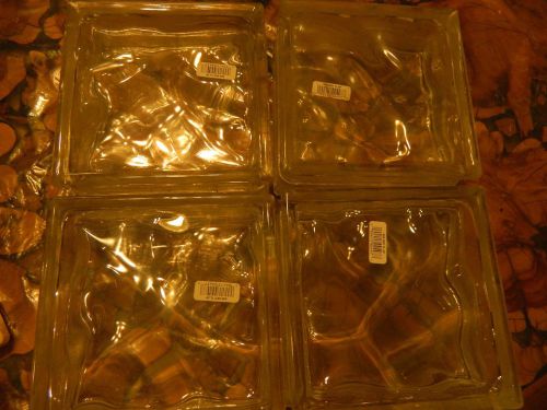 4 GLASS BLOCK  DECORATIVE 7 3/4 X 7 3/4 X 3  Glass block brick for window craft