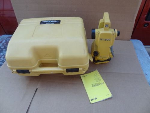 Topcon DT-209  Digital Theodolite DT-200 SERIES W/ CARRYING CASE...